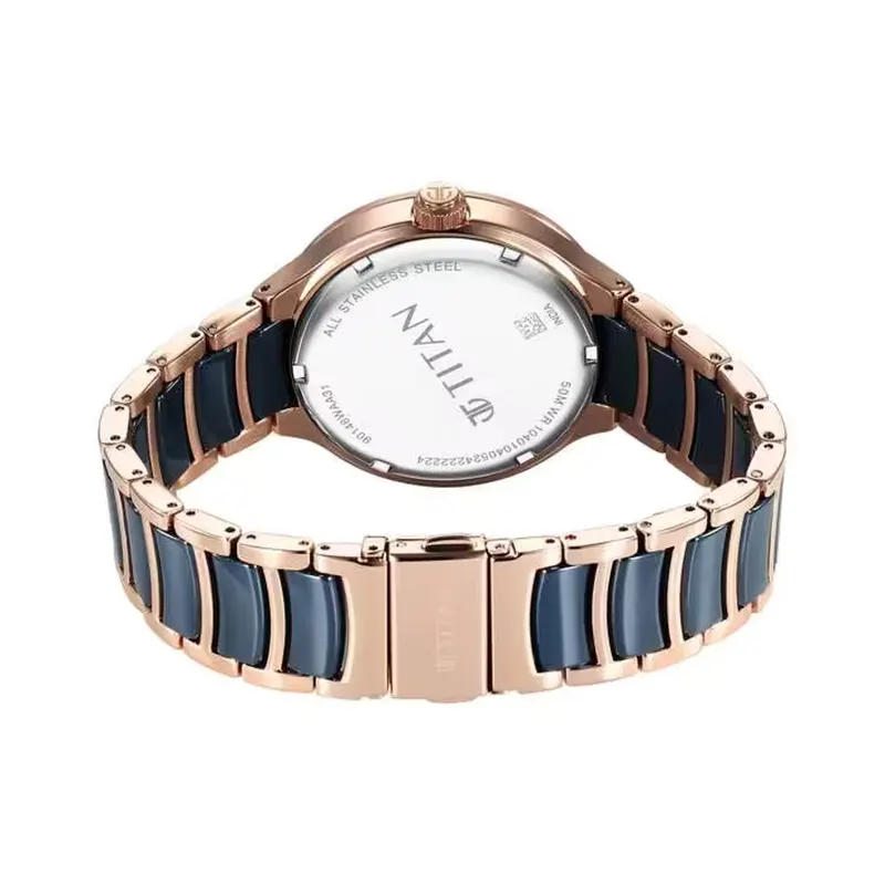 Titan Ceramic Fusion Two-tone Multifunction Men's Watch- 90148KD04